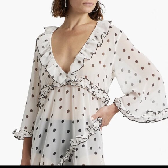 GANNI Ruffled Chiffon Midi Dress - Picture 3 of 9